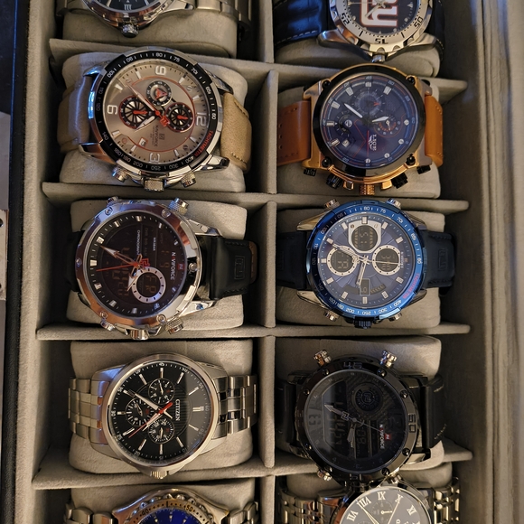 Men's Watch Collection with Various Colors